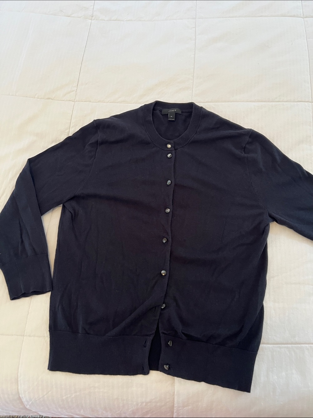 J. Crew Navy Button-Front Cardigan